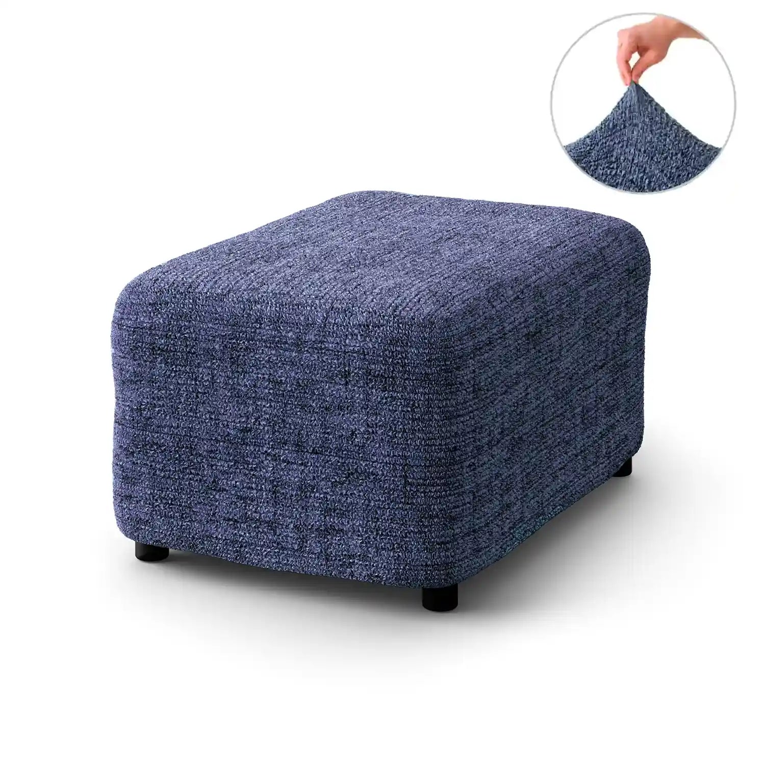 Housse de repose-pieds - Bleu Vittoria, imprimé en microfibre